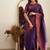 bollywood purple  self design cotton silk kerala saree with unstitched blouse