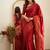 kanjivaram red self design art silk blend light weight saree with unstitched blouse