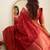 kanjivaram red self design art silk blend light weight saree with unstitched blouse