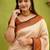 light weight cream resham thread silk cotton bollywood saree with unstitched blouse