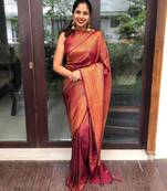 latest maroon resham thread pure art silk blend multicolor saree with unstitched blouse