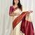 soft white woven cotton silk kerala saree with unstitched blouse