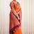 latest orange jacquard art silk blend light weight saree with unstitched blouse