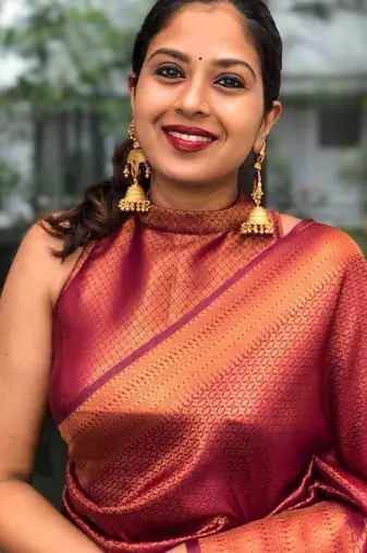  maroon resham thread pure art silk blend multicolor saree with unstitched blouse