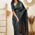 celebrity inspired rama green woven silk cotton bollywood saree with unstitched blouse