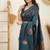 celebrity inspired rama green woven silk cotton bollywood saree with unstitched blouse