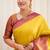 ethnic light yellow self design south silk fancy saree with unstitched blouse