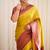 ethnic light yellow self design south silk fancy saree with unstitched blouse