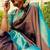 trendy aqua blue woven pure art silk gift saree with unstitched blouse