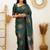 traditional jacquard dark green self design art silk all seasons saree with unstitched blouse