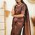 bollywood brown jacquard south silk fancy saree with unstitched blouse