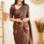 bollywood brown jacquard south silk fancy saree with unstitched blouse