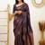 kanjivaram purple resham thread pure art silk gift saree with unstitched blouse
