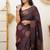kanjivaram purple resham thread pure art silk gift saree with unstitched blouse