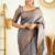 jacquard grey jacquard art silk all seasons saree with unstitched blouse