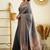 jacquard grey jacquard art silk all seasons saree with unstitched blouse
