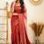 soft red banarasi south silk fancy saree with unstitched blouse