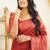 soft red banarasi south silk fancy saree with unstitched blouse