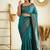 latest sea green  self design pure art silk gift saree with unstitched blouse