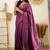 celebrity type purple self design art silk jacquard saree with unstitched blouse