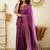 celebrity type purple self design art silk jacquard saree with unstitched blouse
