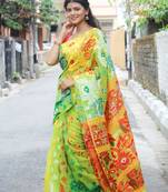 new collection light green jacquard art art silk fancy saree without blouse