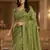 Olive Color Sequence Embroidery Work With Cut Work Border Silk Saree