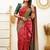designer red woven silk cotton bollywood saree with unstitched blouse