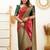 designer red woven silk cotton bollywood saree with unstitched blouse