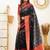 pure black jacquard south silk fancy saree with unstitched blouse
