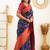 light weight navy blue resham thread pure art silk gift saree with unstitched blouse