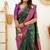 fashionable green banarasi art silk jacquard saree with unstitched blouse