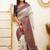 jacquard grey  self design cotton silk kerala saree with unstitched blouse