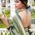 latest green self design art silk blend light weight saree with unstitched blouse