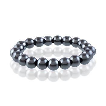 Gun metal round bead bracelet 1