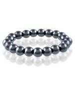 Gun metal round bead bracelet