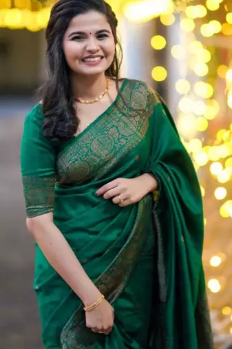 soft green woven pure art silk blend multicolor saree with unstitched blouse