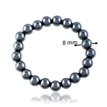 Gun metal round bead bracelet 2