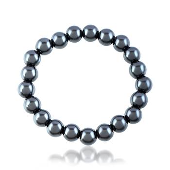 Gun metal round bead bracelet 3