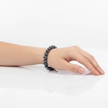 Gun metal round bead bracelet 4