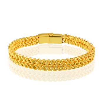 Brass micron gold thick heavy bracelet for men 1