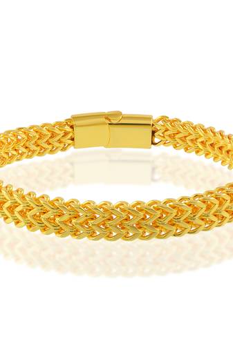 Brass micron gold thick heavy bracelet for men