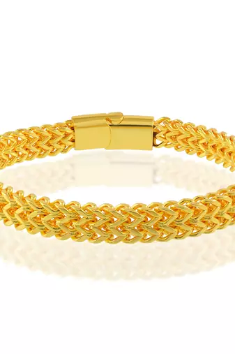 Brass micron gold thick heavy bracelet for men