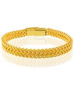 Brass micron gold thick heavy bracelet for men