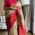 celebrity inspired cream woven pure art silk gift saree with unstitched blouse