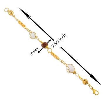 Rudraksh mach mani gold plated brass bead spiritual hindu bracelet 2