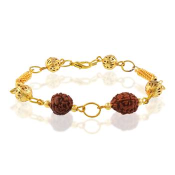 Rudraksh with brass gold bead bracelet 1