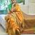 ethnic gold resham thread silk cotton bollywood saree with unstitched blouse