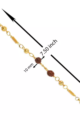 Rudraksh with brass gold bead bracelet
