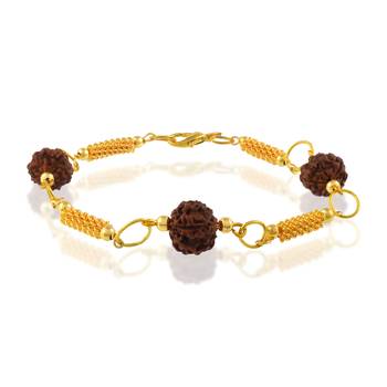 Gold plated rudraksh hindu spiritual bracelet 1